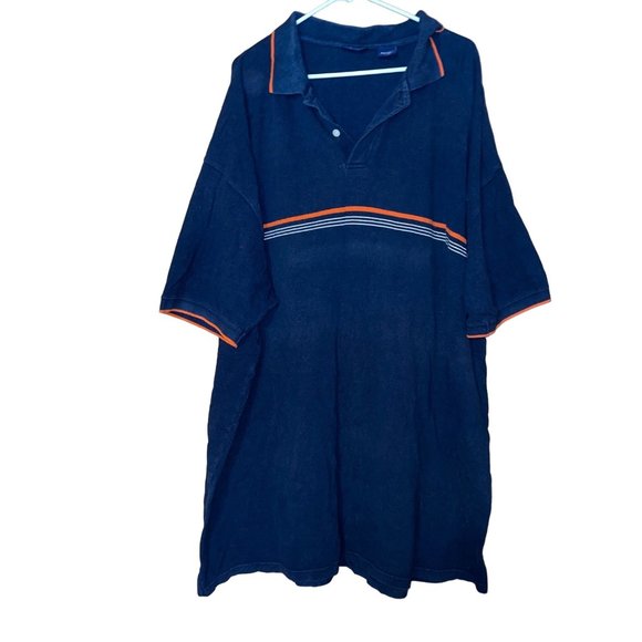 Harbor Bay Other - Harbor Bay Polo 4X Tall Blue Orange Stripe Short Sleeve